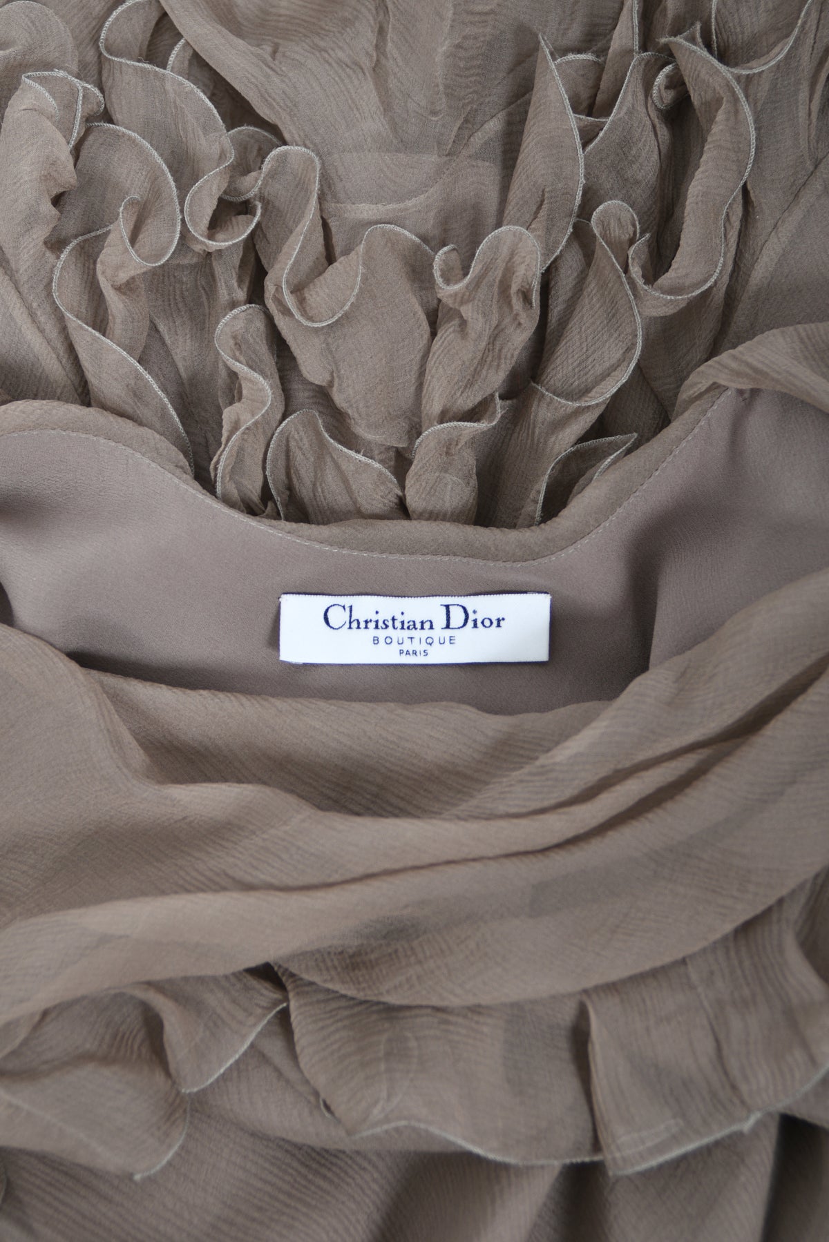 2006 Christian Dior by John Galliano Smoky Silk Tiered Ruffle Bias-Cut Gown