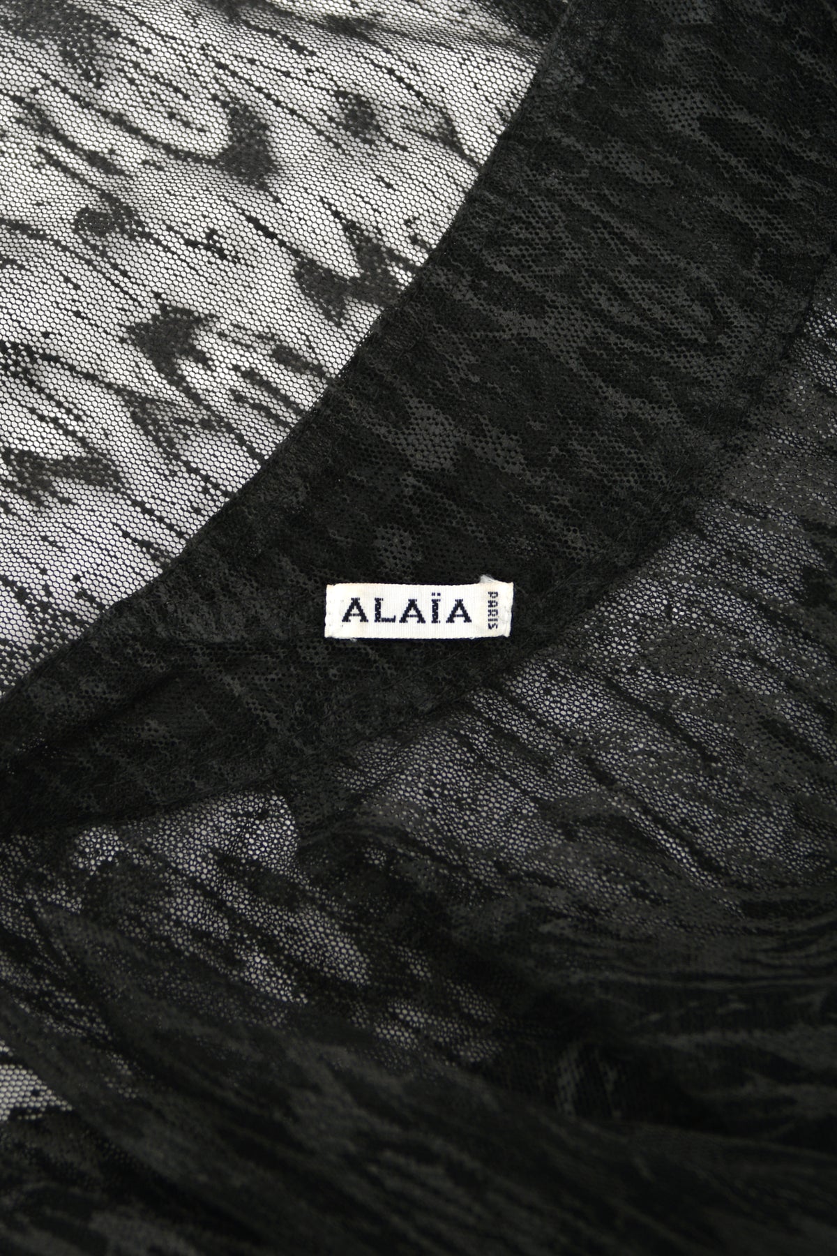 1987 Azzedine Alaia Naomi Campbell Featured Runway Sheer Lace Mini Dress