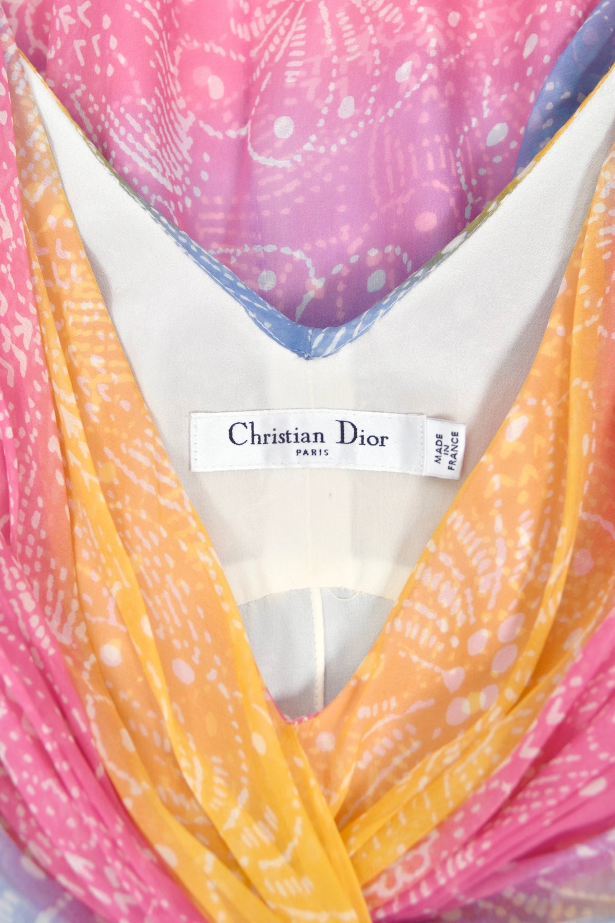 2008 Christian Dior by John Galliano Resort Collection Colorful Silk Draped Cape Goddess Gown