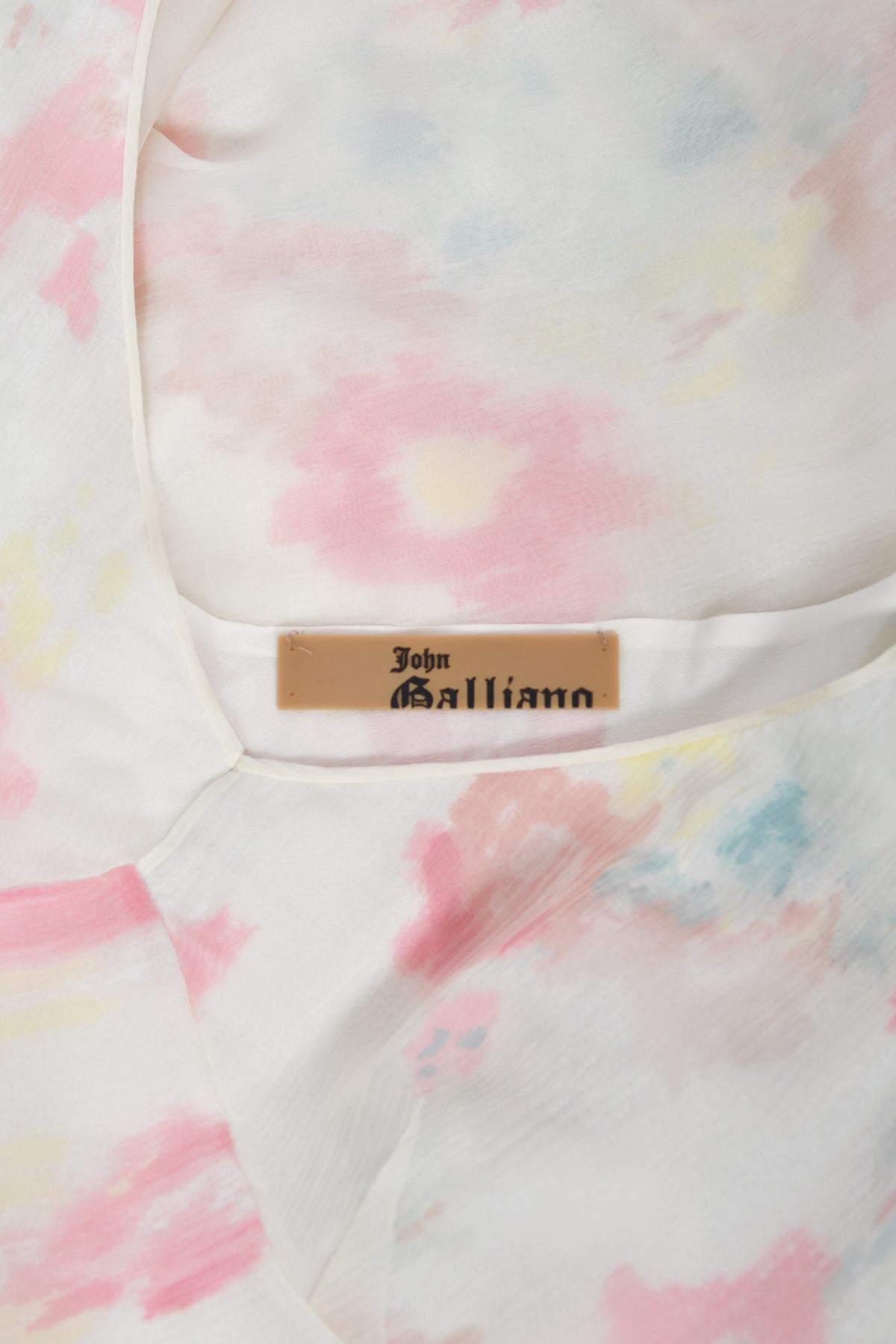 2008 John Galliano &#39;Grey Gardens&#39; Collection Floral Silk High Low Bias-Cut Gown