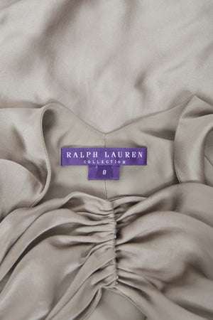 2014 Ralph Lauren Purple Label Platinum Silk Bias-Cut 'Old Hollywood' Gown w/ Optional Hood