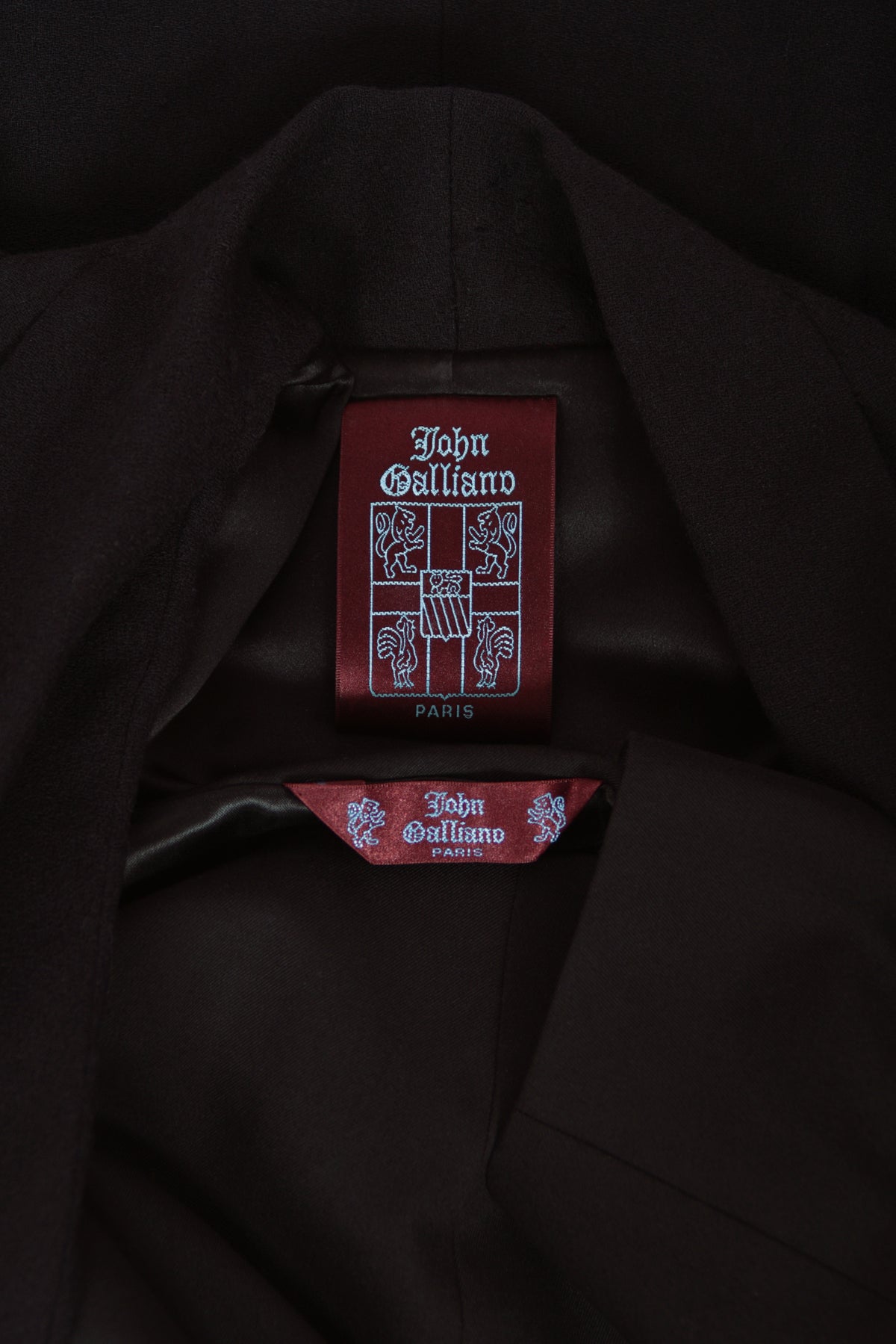 1995 John Galliano 'Dolores' Collection Runway Black Wool Jacket Hourglass Suit