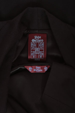 1995 John Galliano 'Dolores' Collection Runway Black Wool Jacket Hourglass Suit