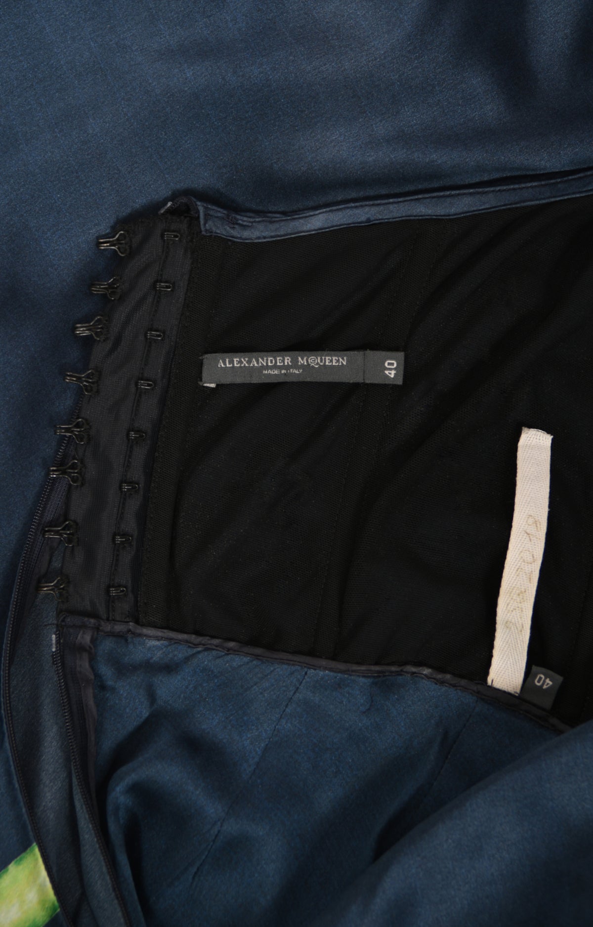 2004 Alexander McQueen ‘Pantheon ad Lucem’ Orchid Print Silk Strapless Bustier Gown