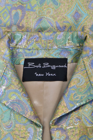 1960's Bob Bugnand Couture Beaded Metallic Silk-Brocade Dress & Matching Coat