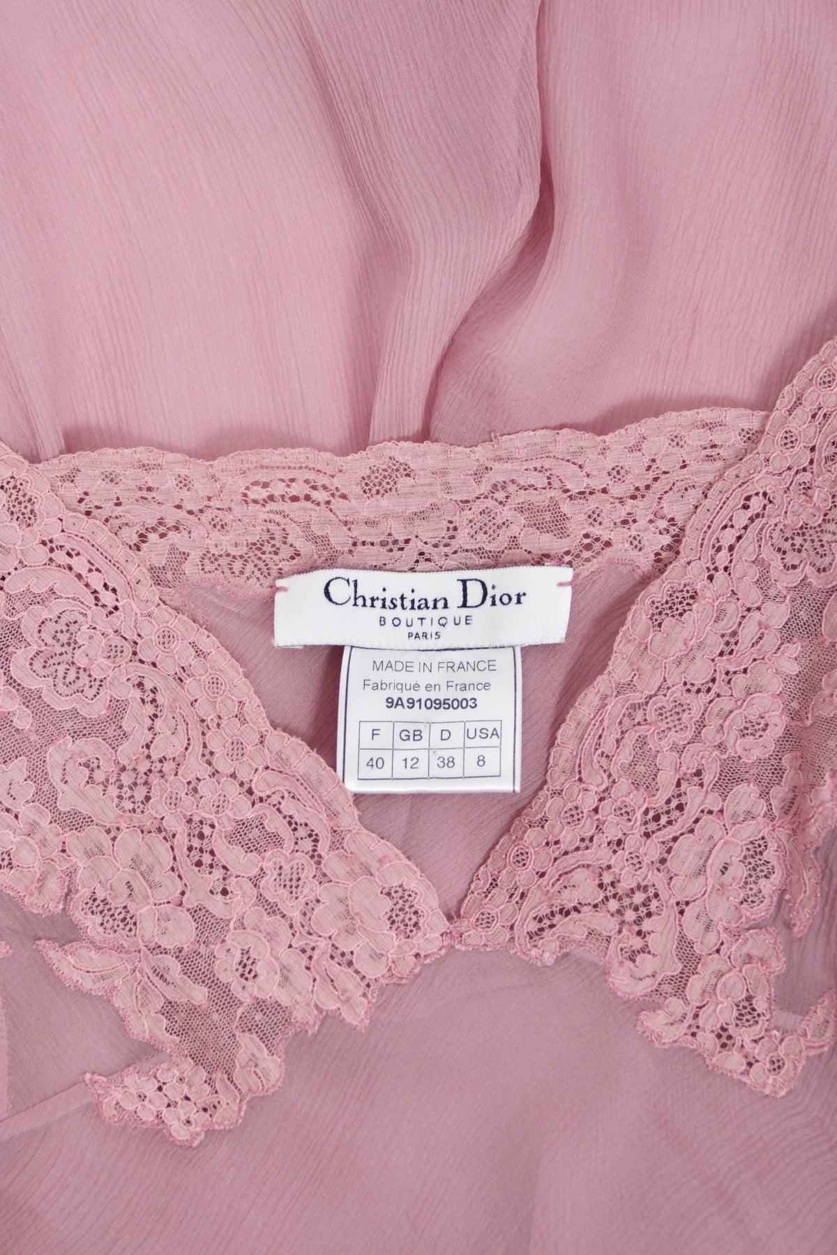 1999 Christian Dior by John Galliano Lilac Sheer Silk &amp; Lace &#39;Lingerie&#39; Camisole Pants Set