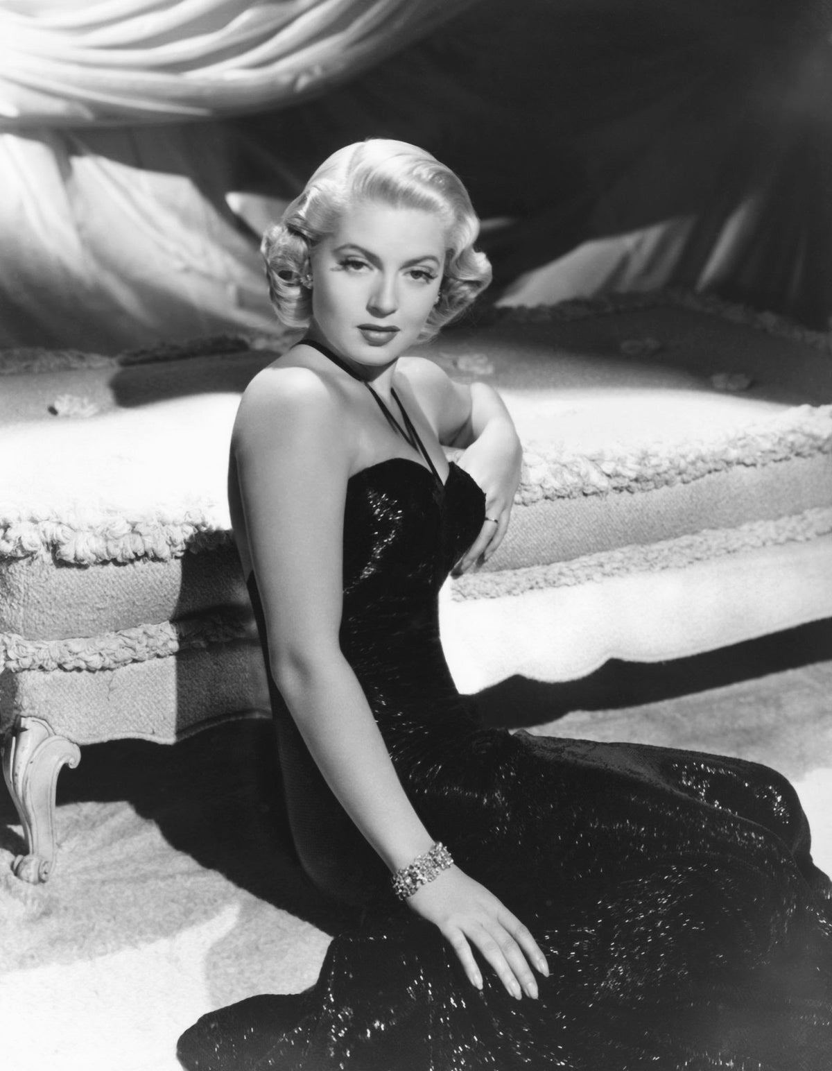 1943 Gilbert Adrian Custom Couture for Lana Turner Fully Beaded Hourglass Trained Gown