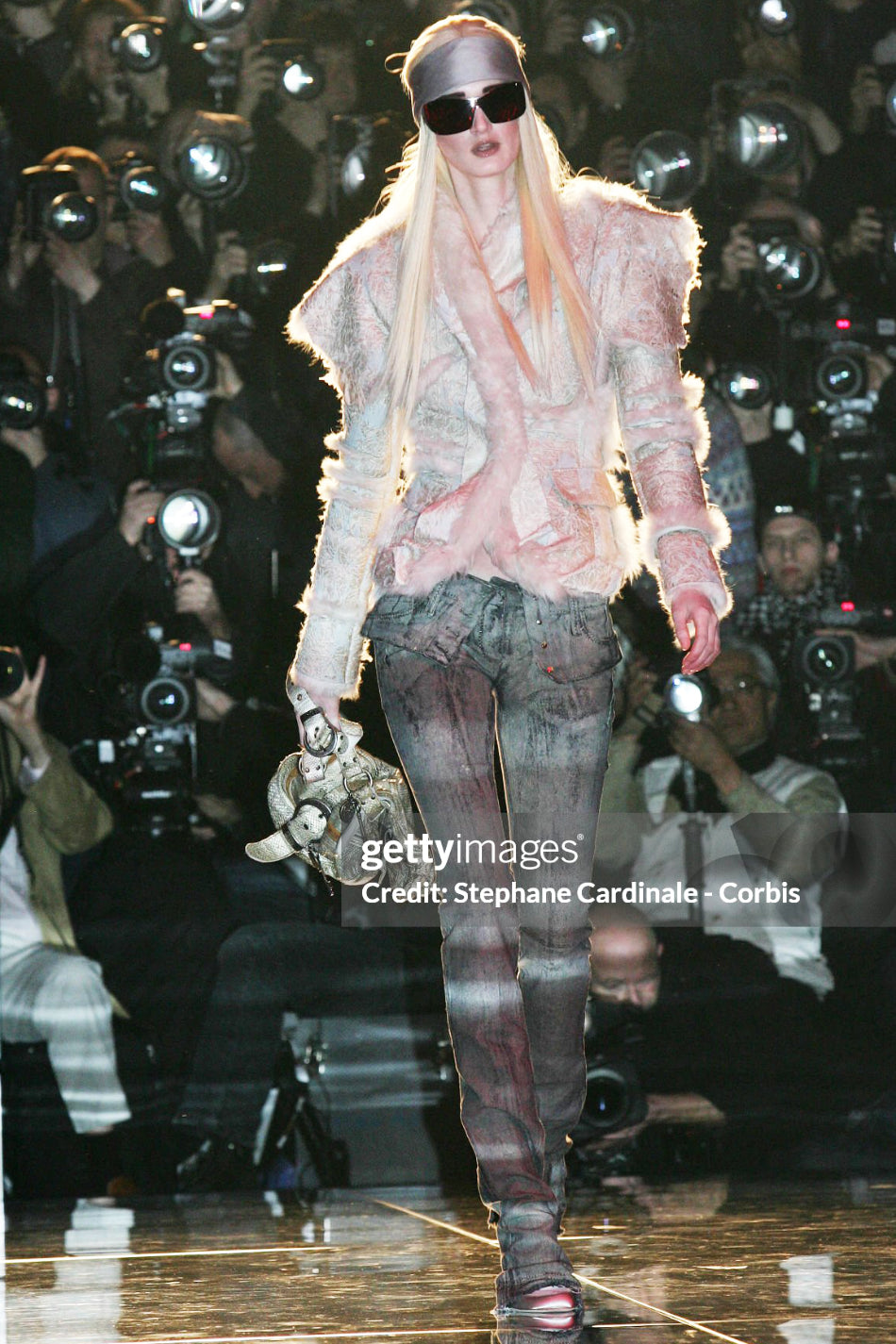 2006 Christian Dior by John Galliano Runway Painted Denim Jacket & Pants w/ Tags