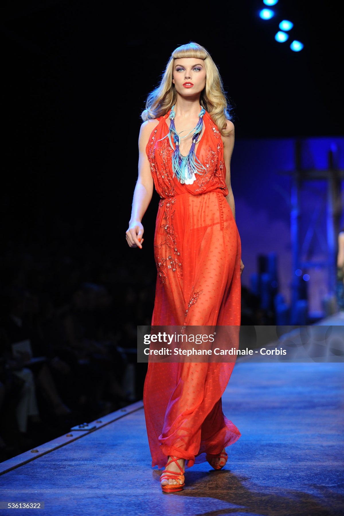 2011 Christian Dior by John Galliano Royal Purple Sheer Silk Low-Cut Asymmetric Goddess Gown