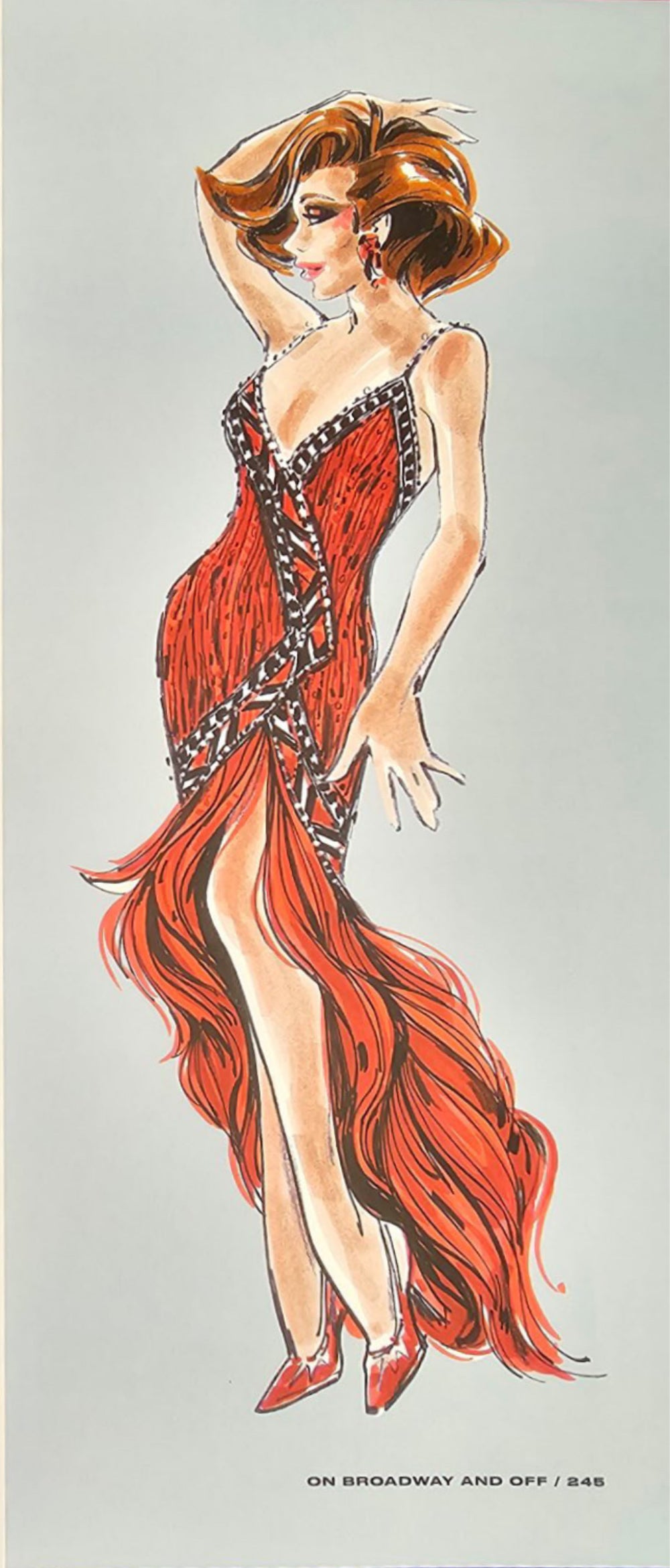 1984 Bob Mackie Documented Fully Beaded Red Silk High Low Micro-Mini Dress