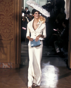 1998 John Galliano 'Haut Bohème' Collection Ivory Fitted Textural Jacket & Bias-Cut Maxi Skirt Set