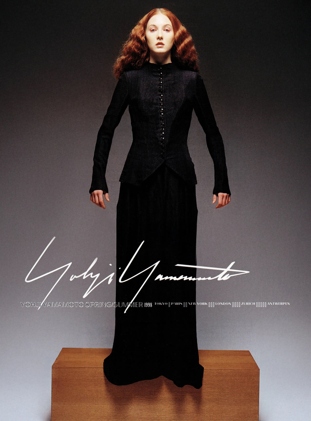 1998 Yohji Yamamoto Editorial Herringbone Button-Up Boned Jacket &amp; Maxi Skirt w/Tags