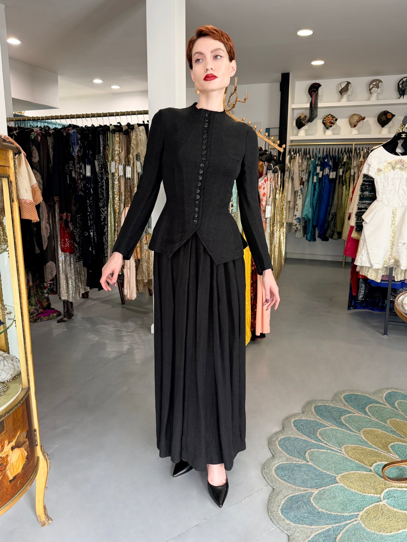 1998 Yohji Yamamoto Herringbone Button-Up Jacket & Maxi Skirt w