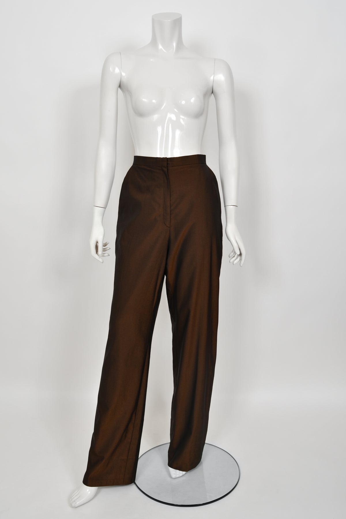 1998 Alexander McQueen for Givenchy Brown Wool Embroidered Birds Blazer Pantsuit