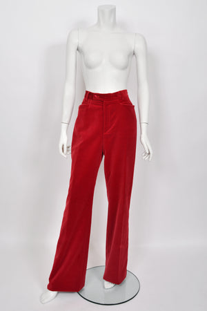 1996 Tom Ford for Gucci Red Velvet 'Gwenyth Paltrow' Tailored Jacket Pantsuit