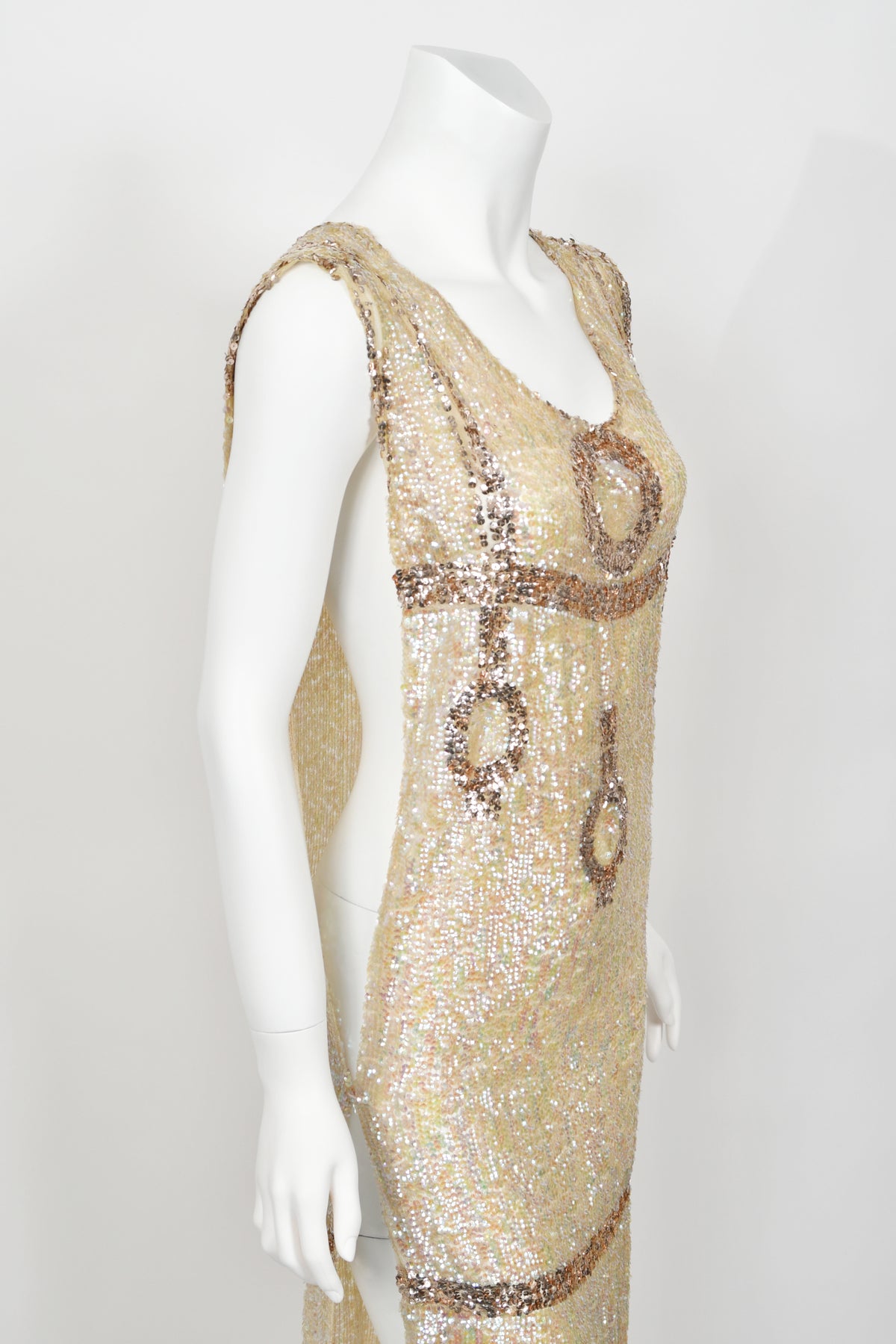 Unique Vintage Beaded Flapper Dress Beige Art-deco Beaded Gown, 1920s Flapper Dress, Silk Chiffon Beige Unique Vintage Beaded Flapper Dress Beige Art-deco Beaded Gown, 1920s Flapper Dress, Silk Chiffon Beige