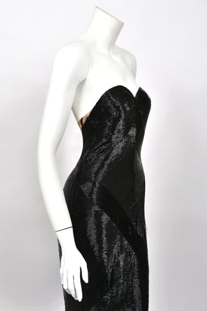 1943 Gilbert Adrian Custom Couture for Lana Turner Fully Beaded Hourglass Trained Gown