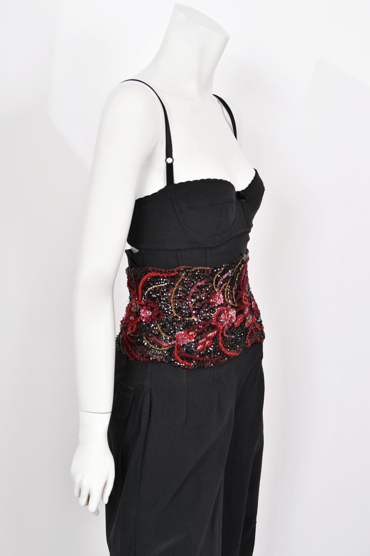 1999 Dolce &amp; Gabbana Custom Couture for Whitney Houston Beaded Bustier Jumpsuit