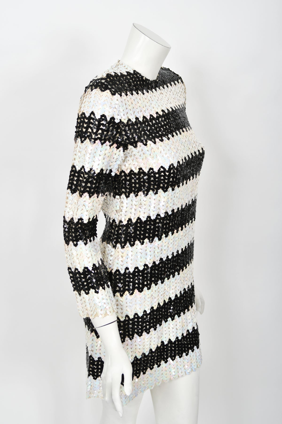 1966 Betsey Johnson for Paraphernalia Documented Sequin Mod Mini Dress