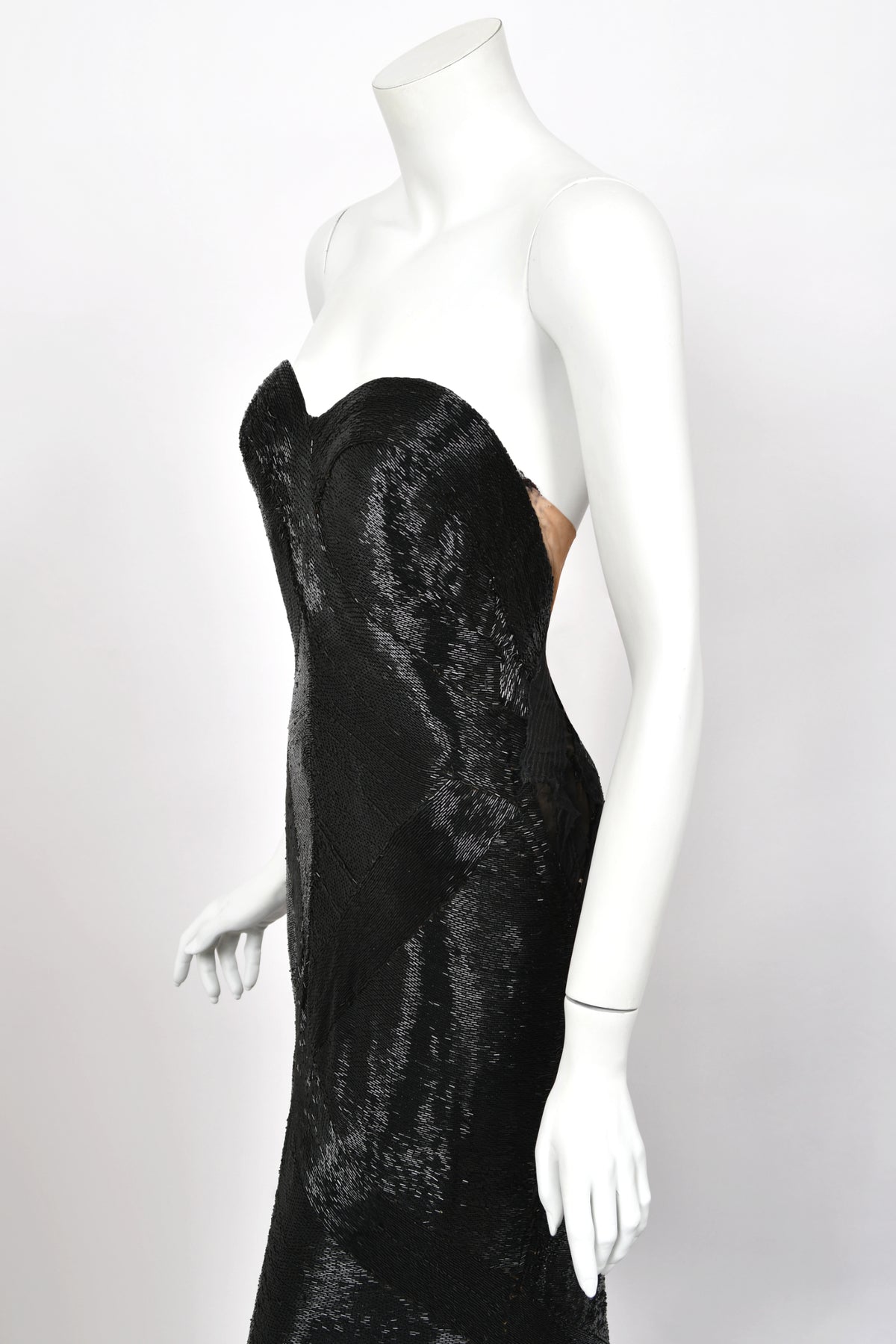 1943 Gilbert Adrian Custom Couture for Lana Turner Fully Beaded Hourglass Trained Gown