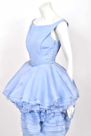 2015 Ralph & Russo Haute Couture Runway 'Blooming' Ombré Blue Silk Sculptural Dress