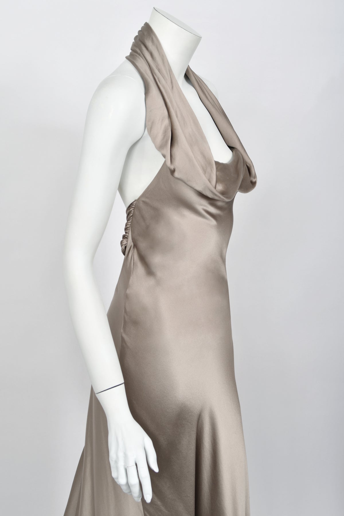 2014 Ralph Lauren Purple Label Platinum Silk Bias-Cut 'Old Hollywood' Gown w/ Optional Hood