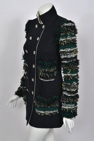 2011 Chanel by Karl Lagerfeld Runway Campaign Beaded Wool Double-Breasted Jacket