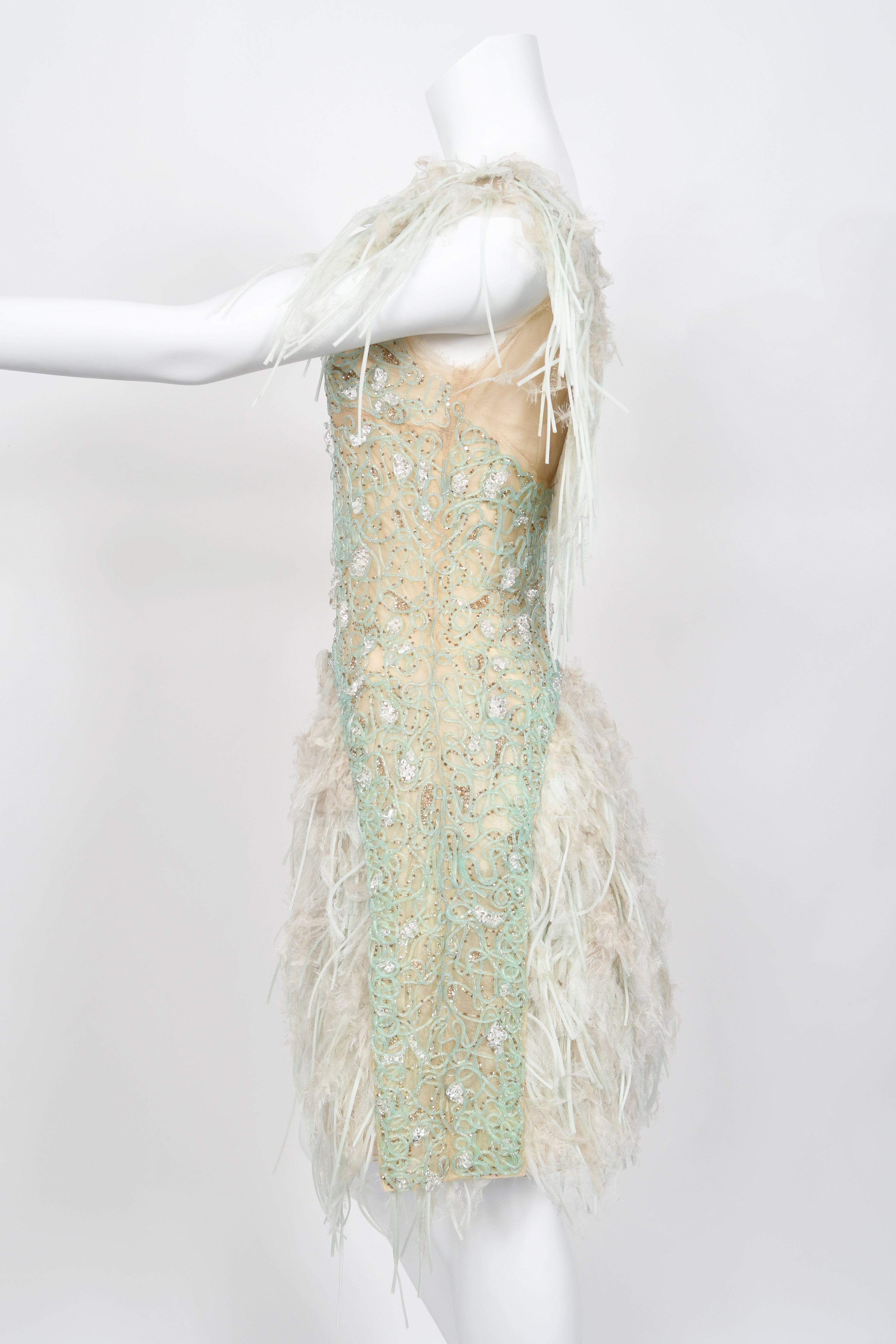 2012 Chanel by Karl Lagerfeld Documented Sheer Illusion Beaded Silk Dr