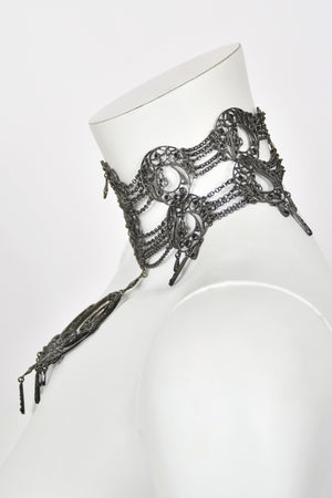 2000 Christian Dior by John Galliano Belle Époque Inspired Crescent Motif Oversized Choker