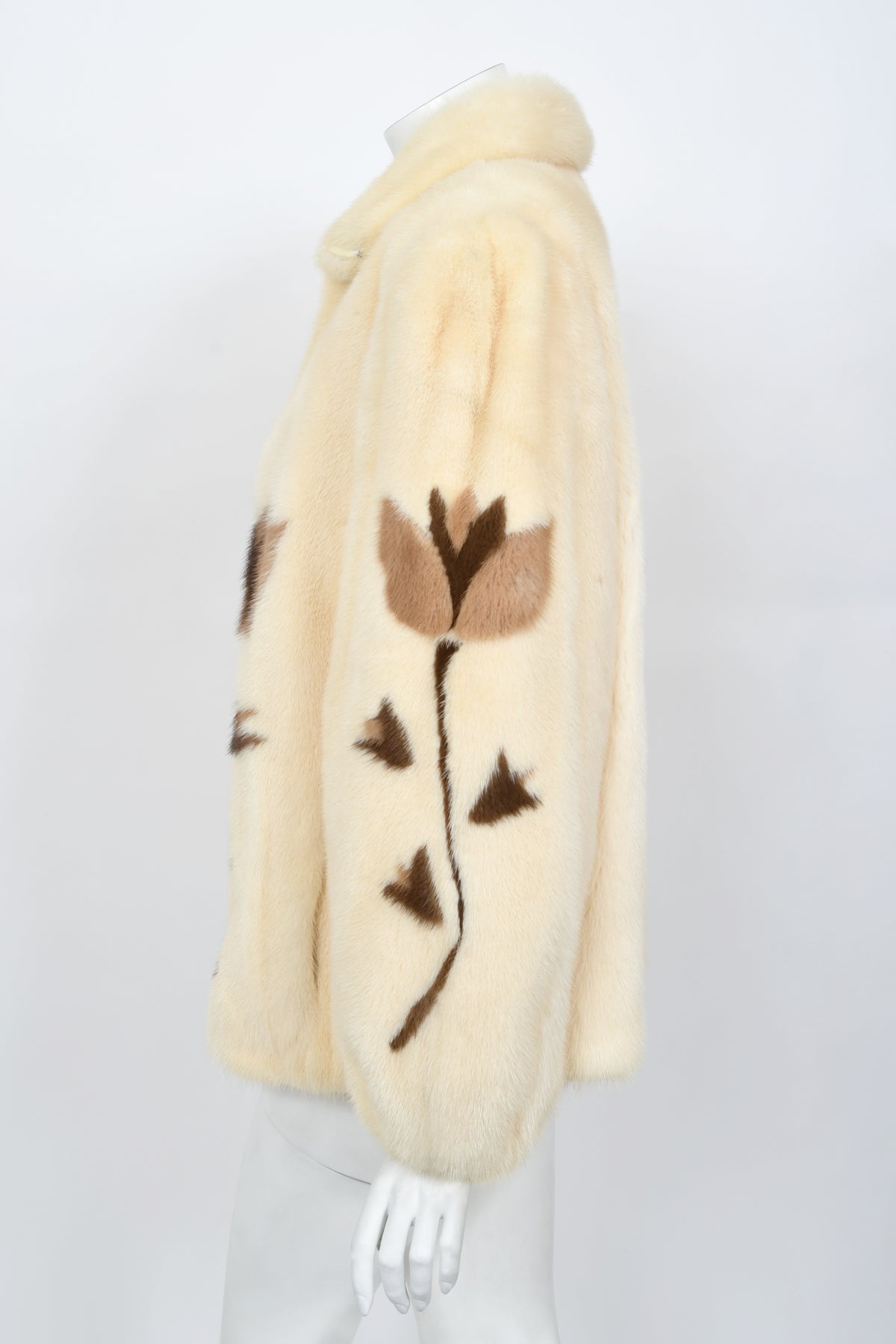 1980&#39;s Balenciaga Couture &#39;Butterflies &amp; Flowers&#39; Printed Mink Fur Bomber Jacket