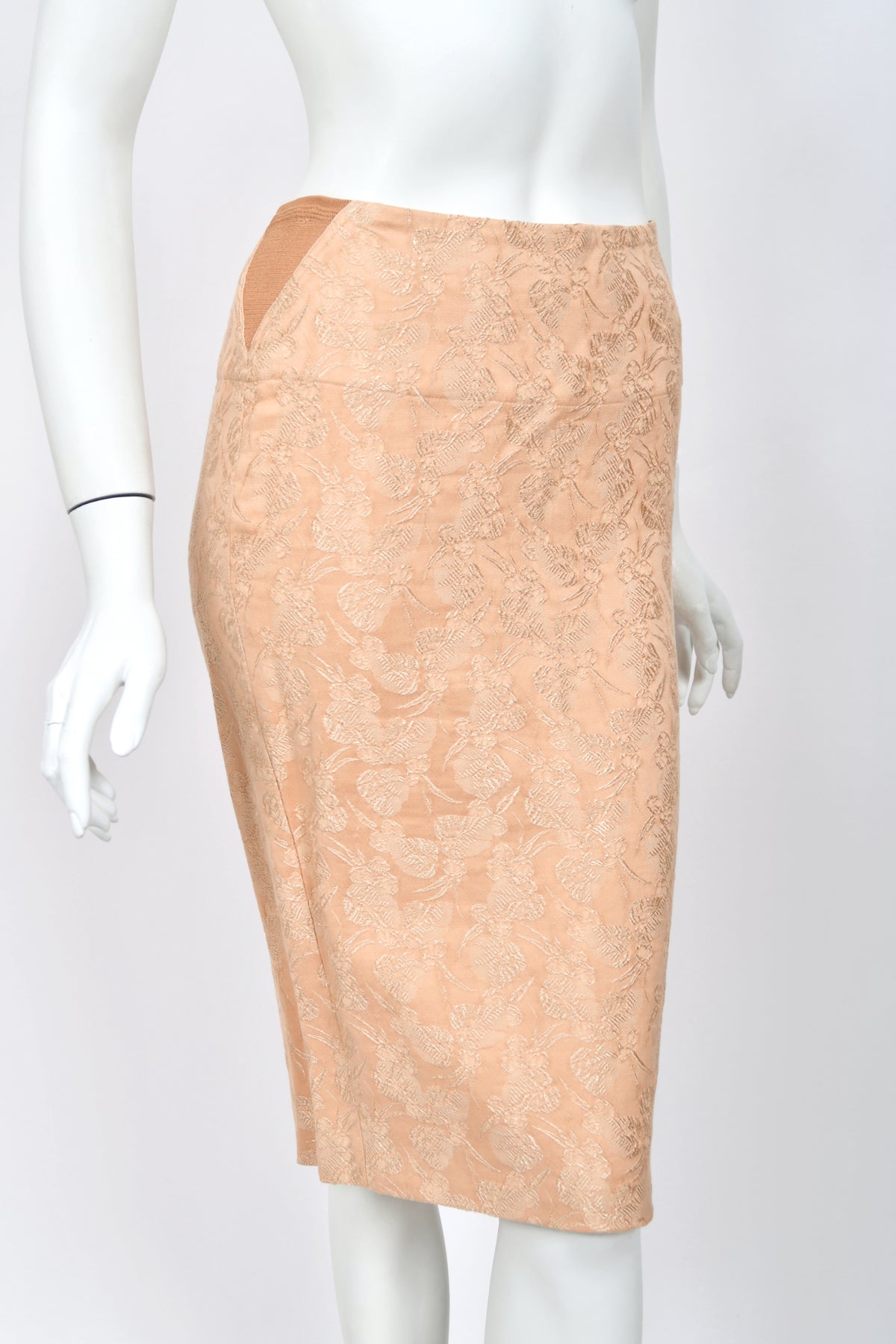 2004 Jean Paul Gaultier Runway Embroidered Blush Pink Corset Jacket & Matching Skirt