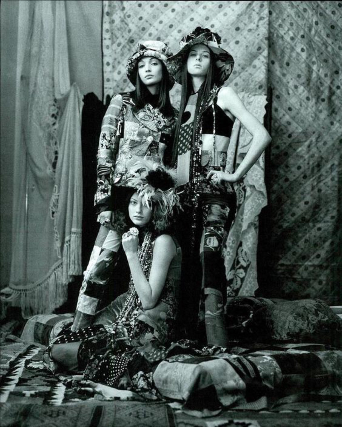 1993 Dolce &amp; Gabbana Documented Colorful Patchwork Silk Hourglass Flounce Gown