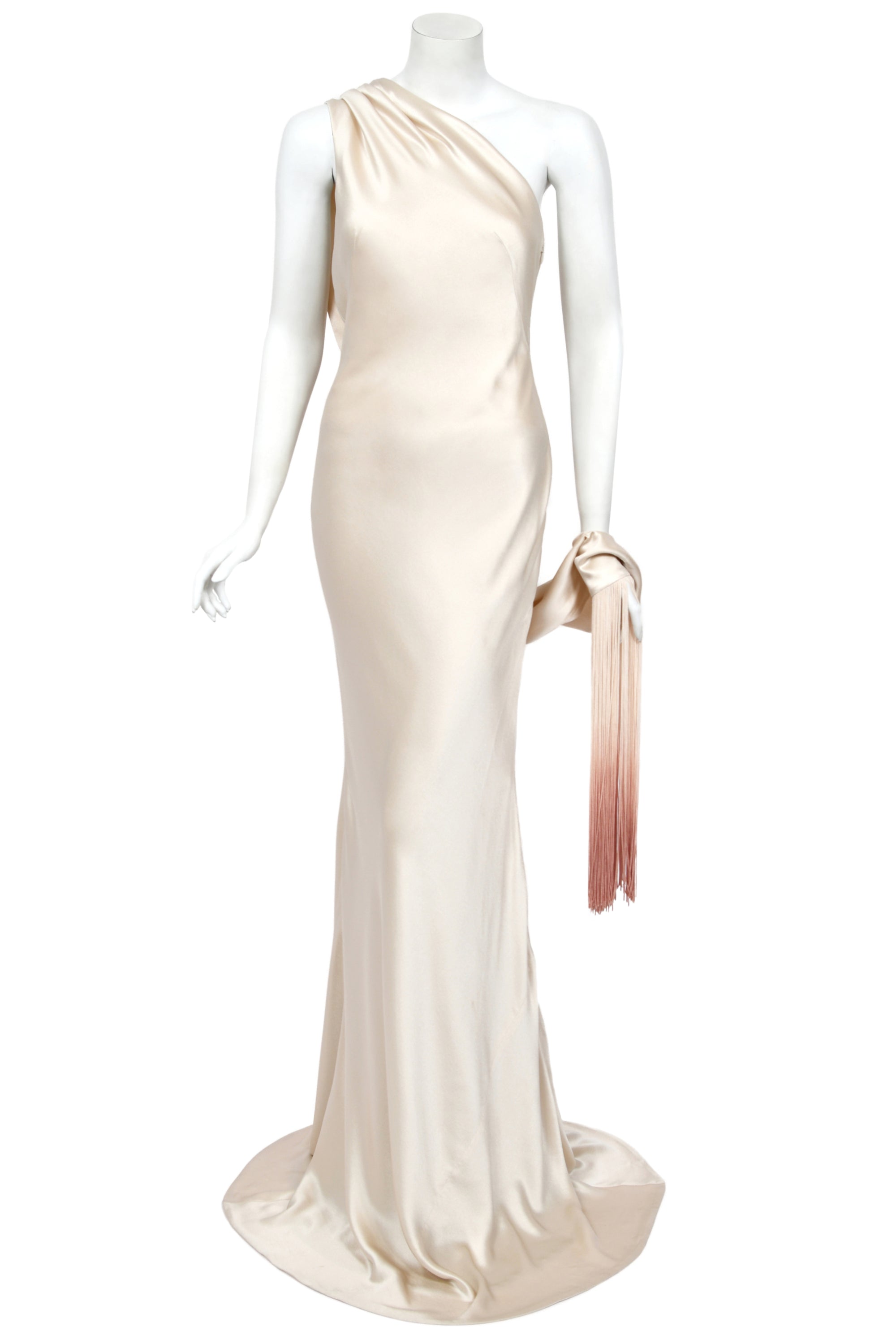 open lace back dress Vintage Satin Bias Cut Dress