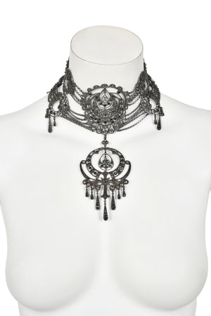 2000 Christian Dior by John Galliano Belle Époque Inspired Crescent Motif Oversized Choker