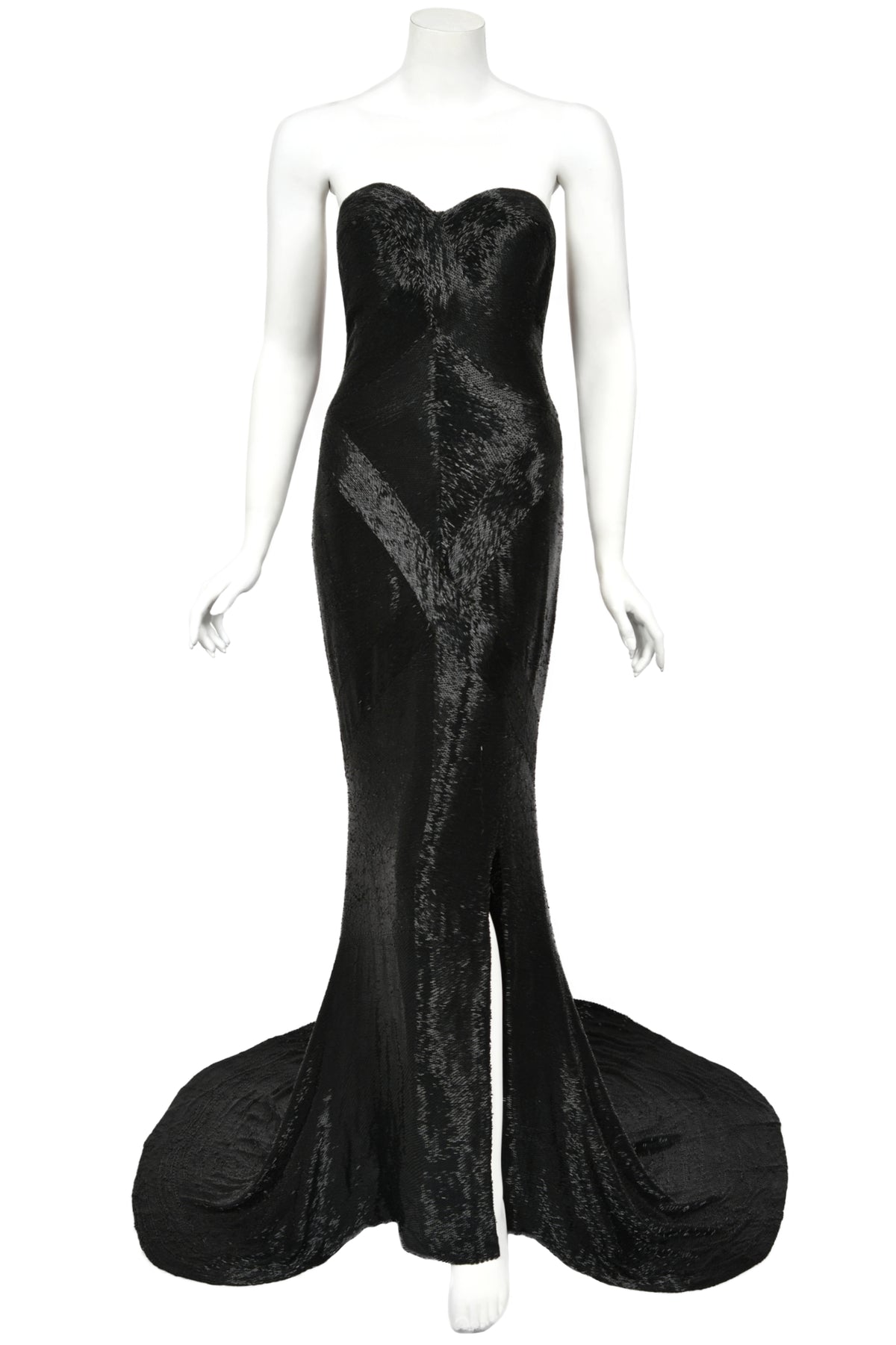 1943 Gilbert Adrian Custom Couture for Lana Turner Fully Beaded Hourglass Trained Gown