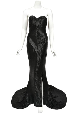 1943 Gilbert Adrian Custom Couture for Lana Turner Fully Beaded Hourglass Trained Gown