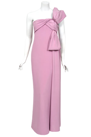 2001 Yves Saint Laurent Haute Couture Runway Lilac Silk Sculptural Asymmetric Gown