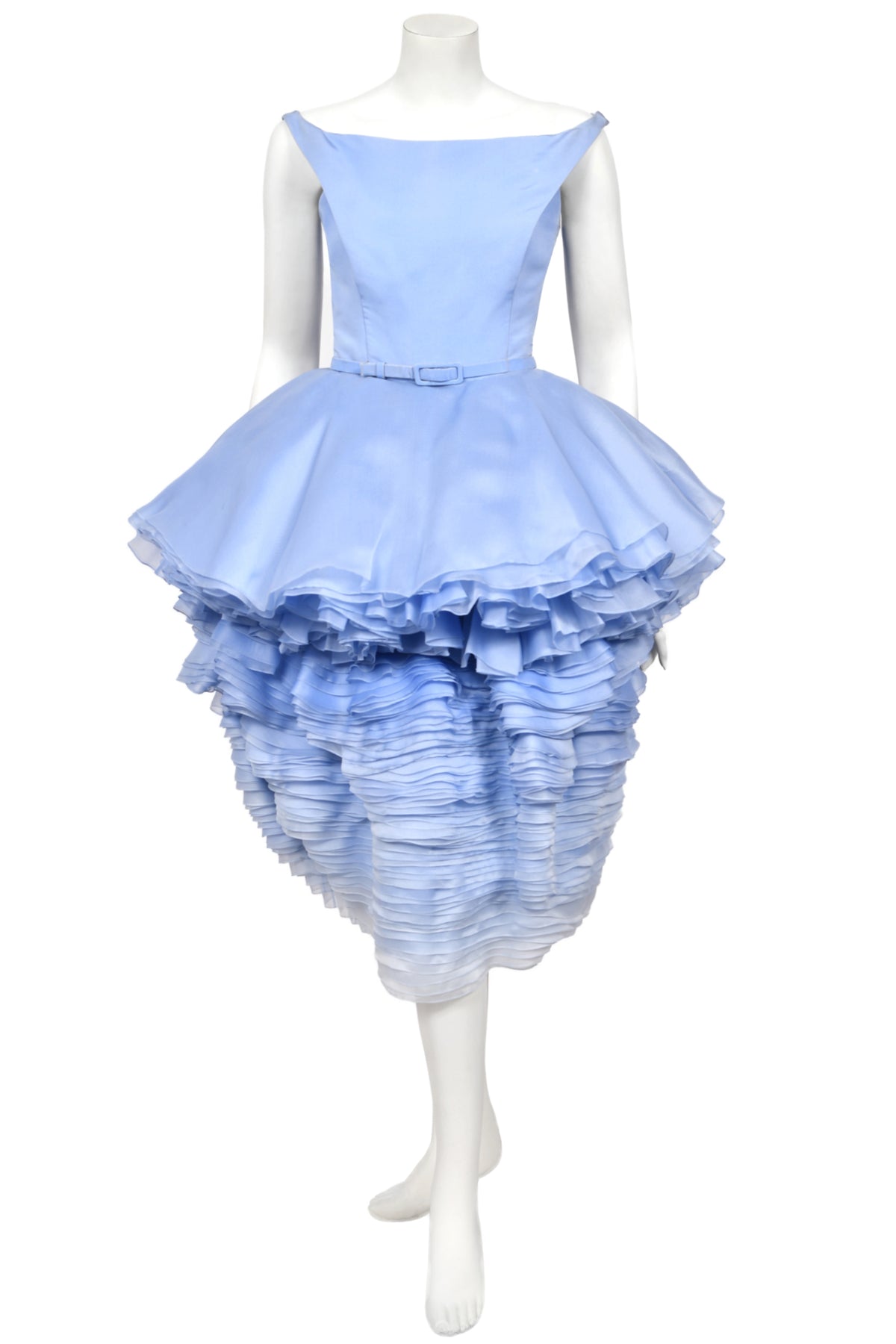 2015 Ralph &amp; Russo Haute Couture Runway 'Blooming' Ombré Blue Silk Sculptural Dress