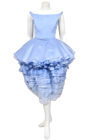 2015 Ralph & Russo Haute Couture Runway 'Blooming' Ombré Blue Silk Sculptural Dress