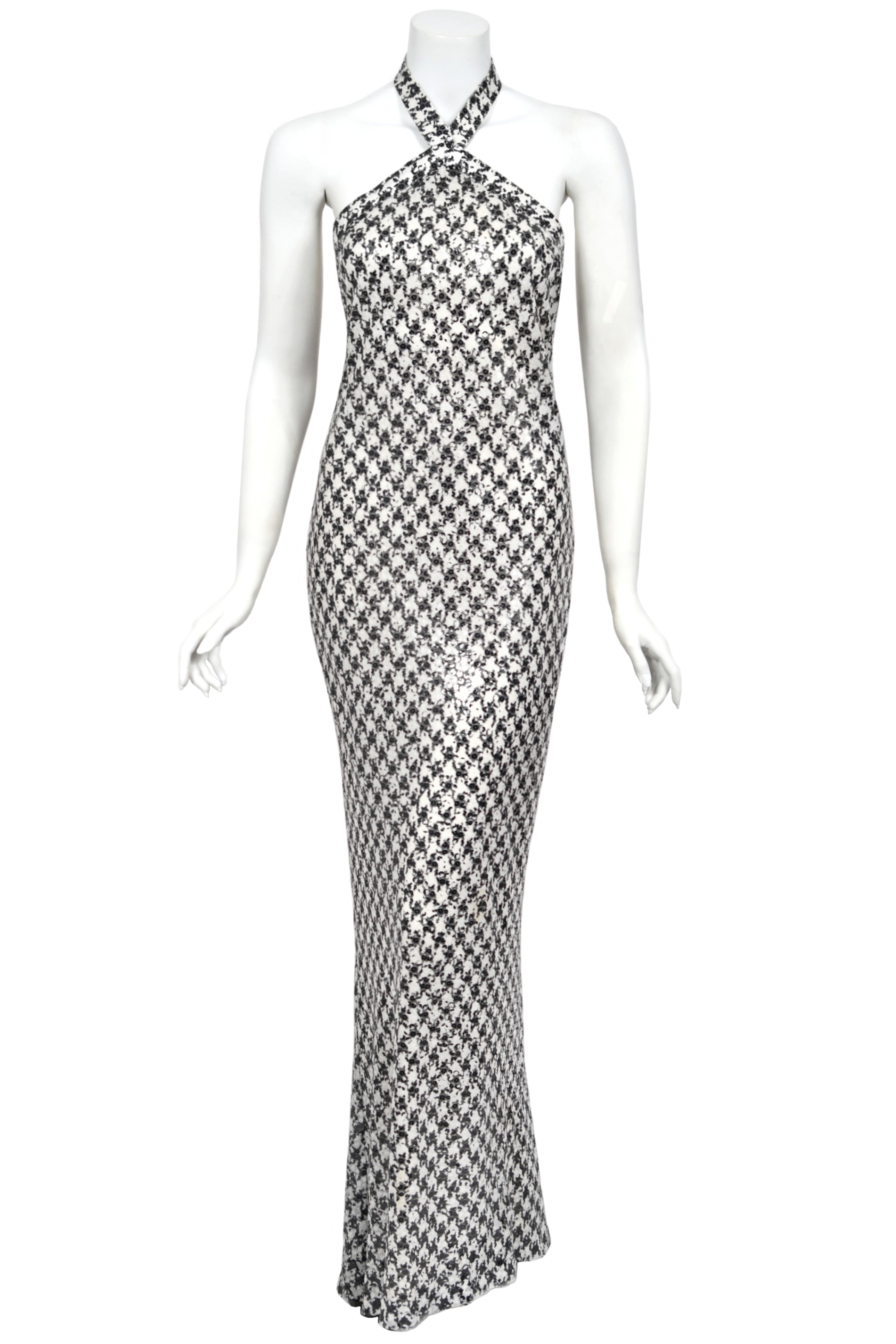 chanel halter dress Chanel SS 2001 Watercolor Halter Dress