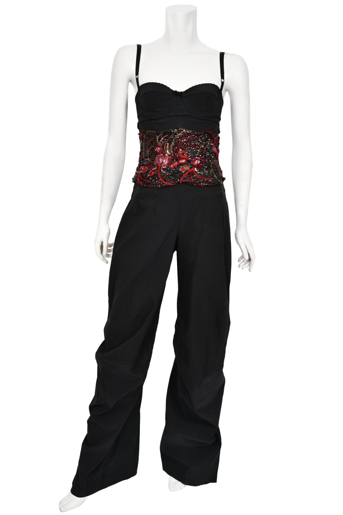 1999 Dolce &amp; Gabbana Custom Couture for Whitney Houston Beaded Bustier Jumpsuit