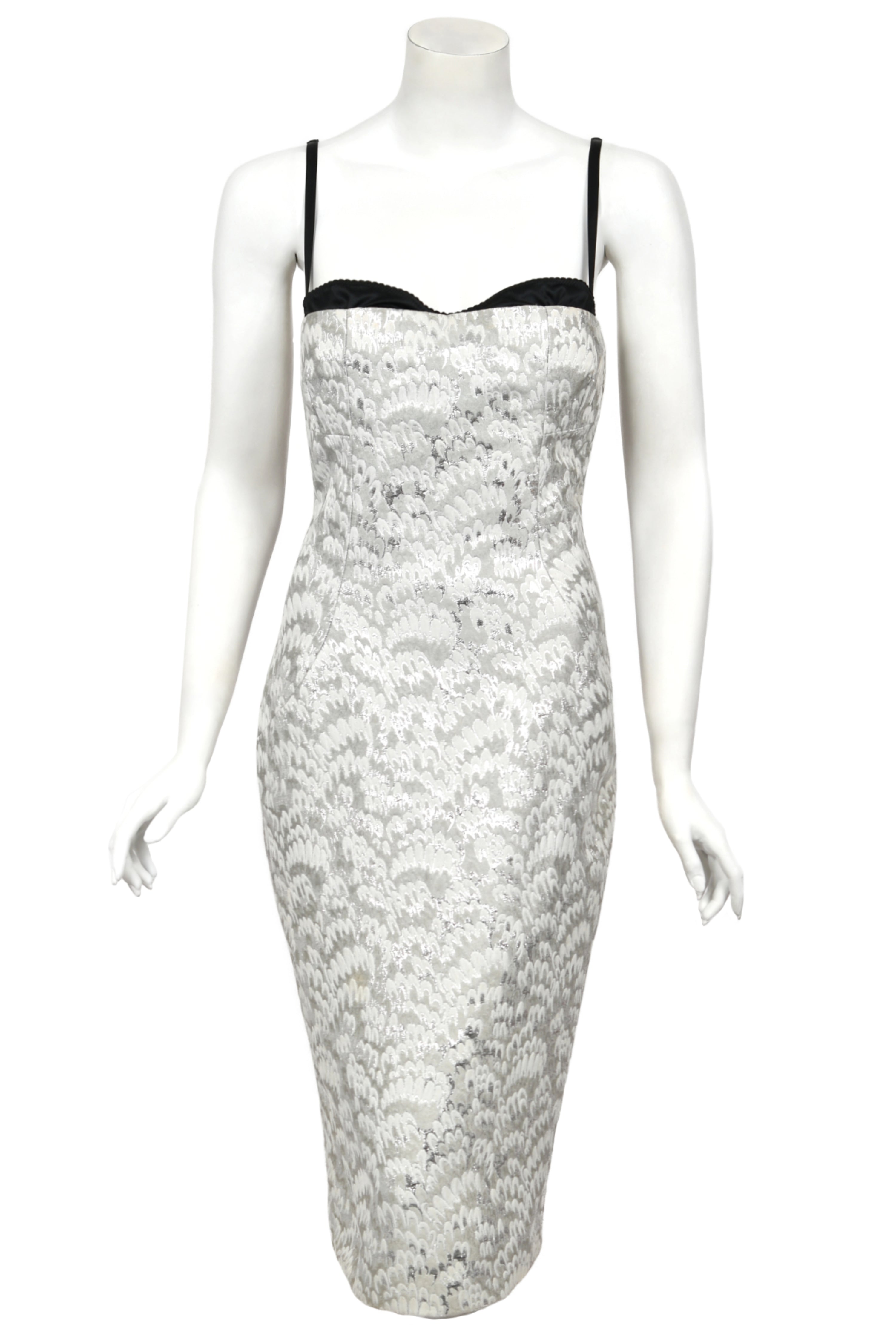 dolce and gabbana metallic dress DOLCE & GABBANA Dress Metallic Fuchsia Floral Sheath Mini IT42/US8/M 2930usd