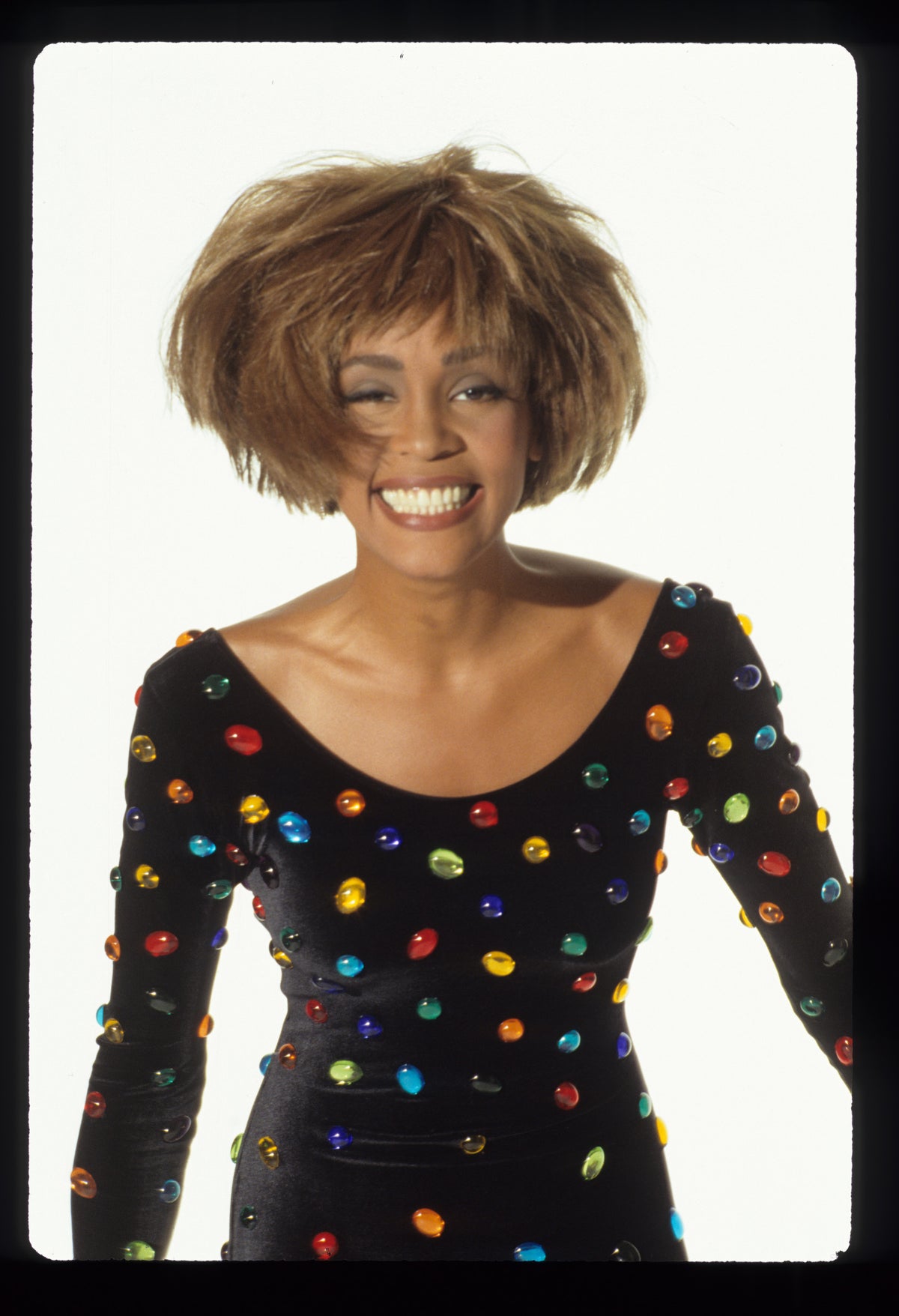 1990 Marc Bouwer for Whitney Houston Custom Couture 'Jellybean' Bodycon Gown