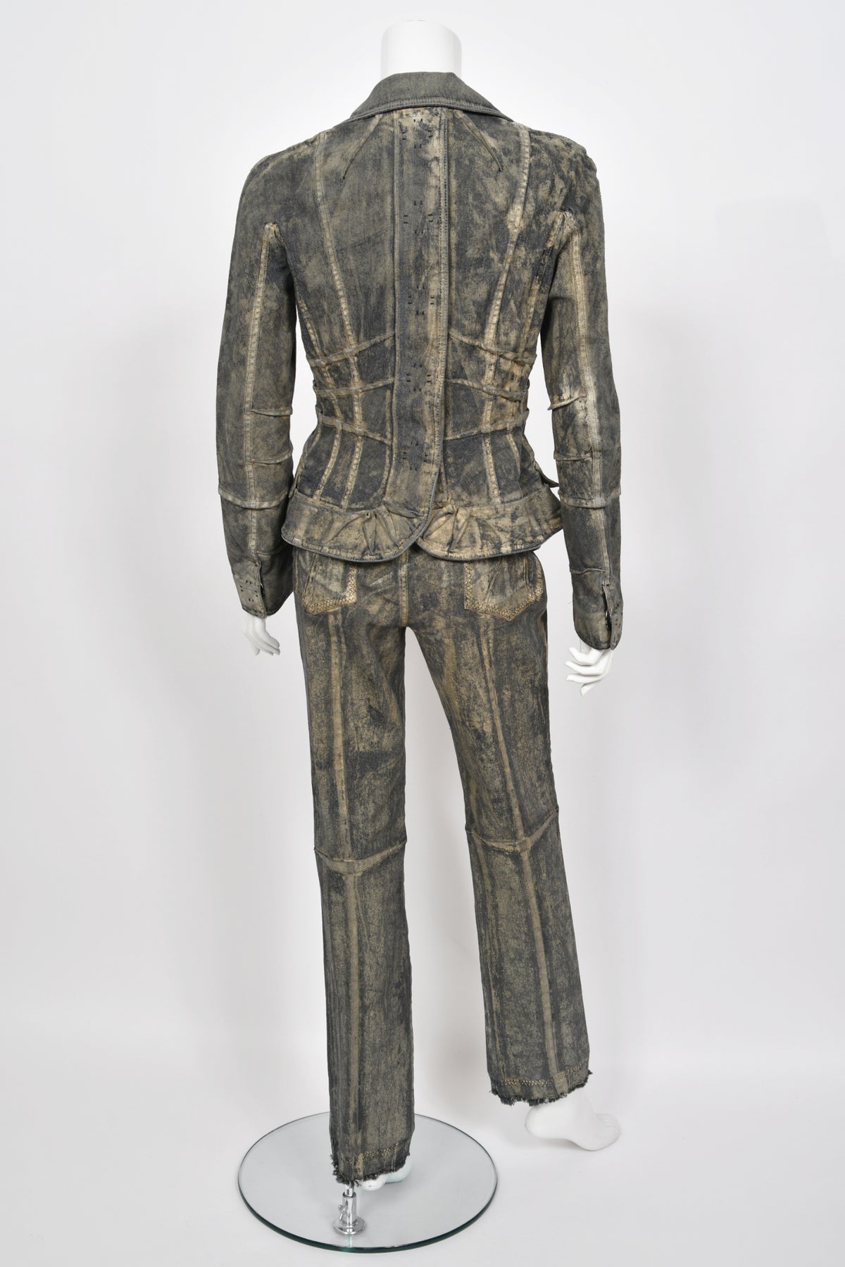2006 Christian Dior by John Galliano Runway Painted Denim Jacket &amp; Pants w/ Tags