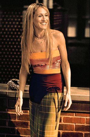 1996 Jean Paul Gaultier Cyberbaba &#39;Sex and the City&#39; Graphic Silk Bustier Dress