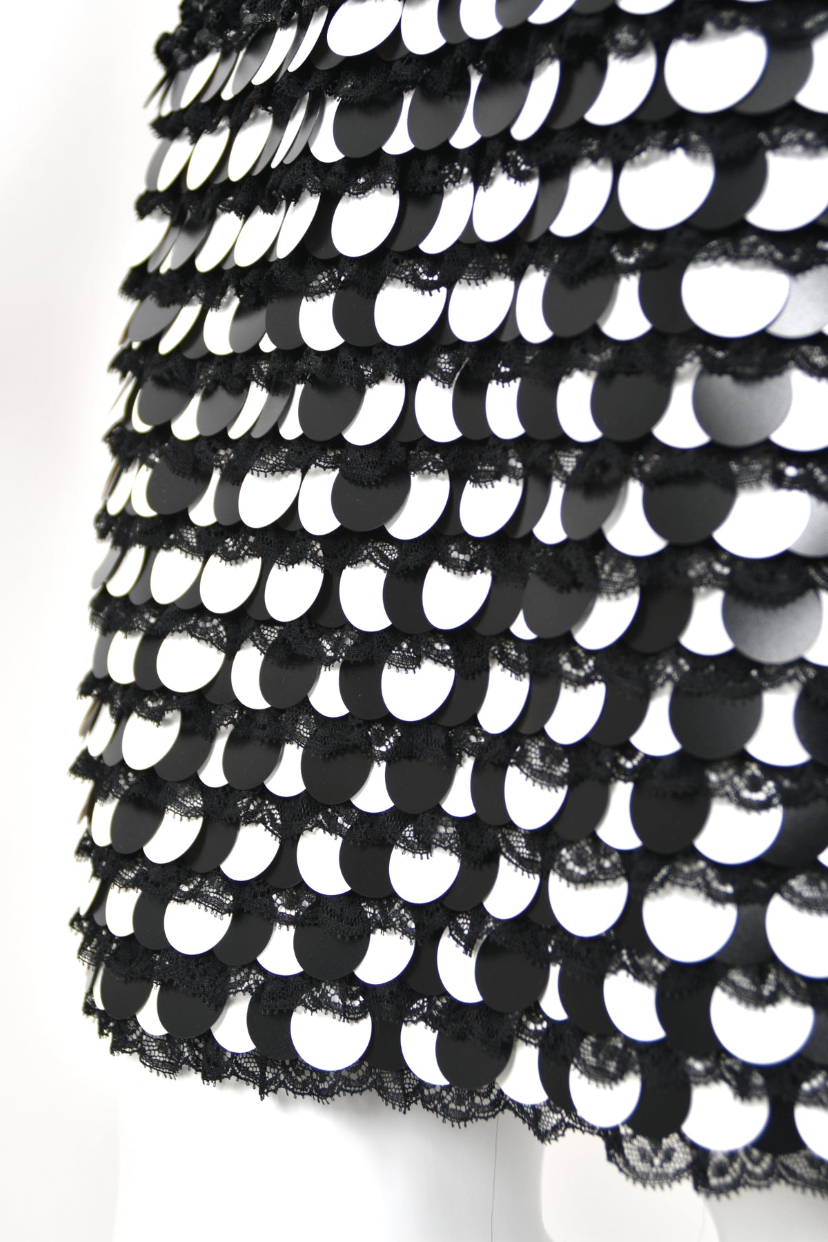 2011 Chanel by Karl Lagerfeld Runway Sample Black &amp; White Beaded Sequin Lace Dress