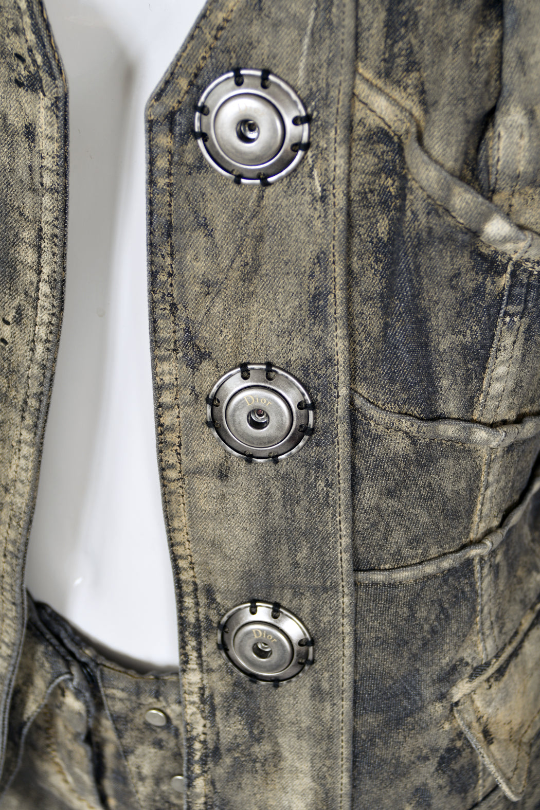 2006 Christian Dior by John Galliano Runway Painted Denim Jacket &amp; Pants w/ Tags