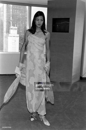 1998 Christian Dior by John Galliano Ivory Silk Beaded Tassels Grecian Gown