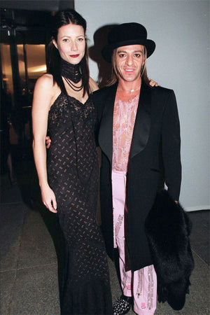 1999 Christian Dior by John Galliano Brown Suede & Sheer Lace Bias-Cut Slip Gown w/ Shawl