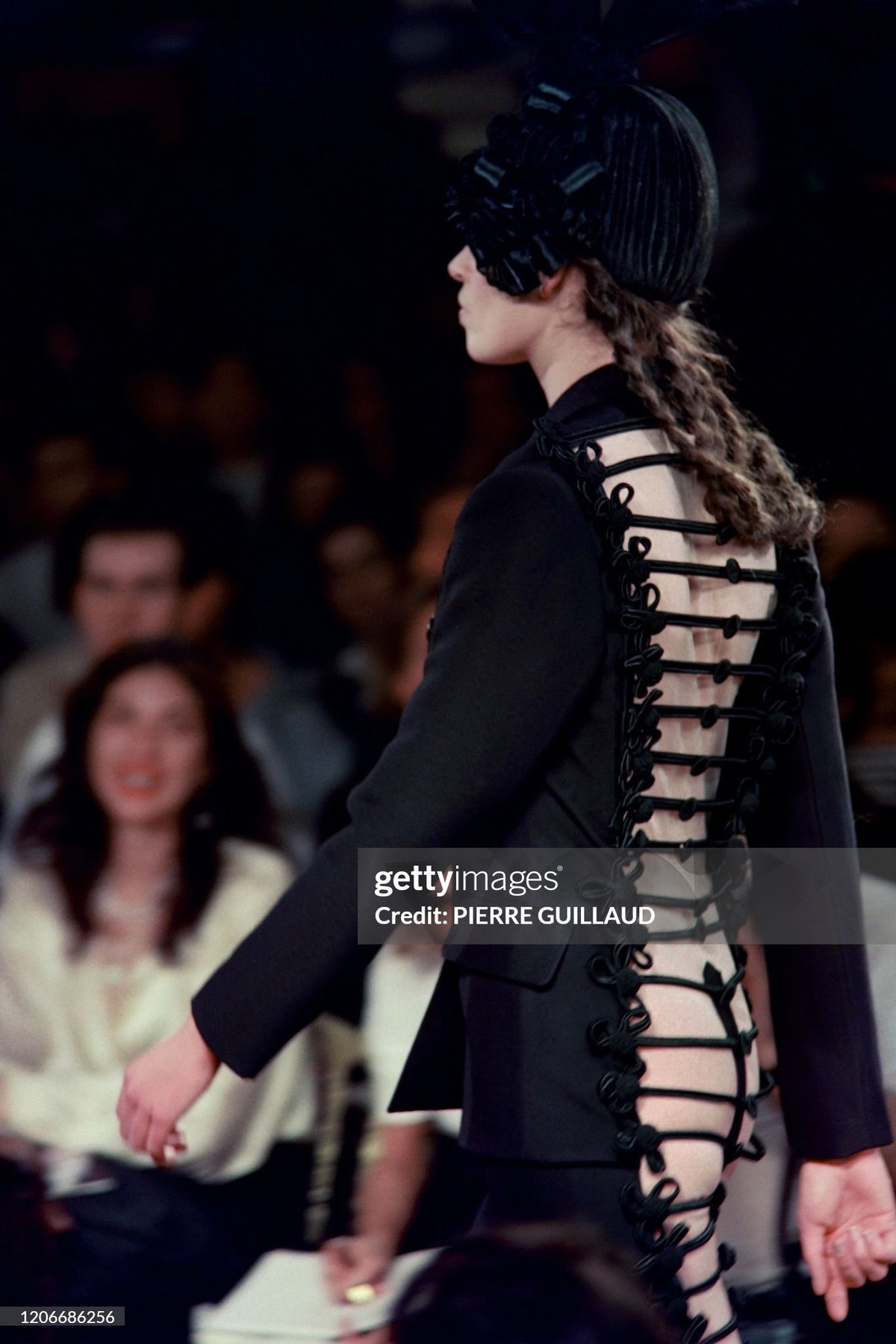 1991 Jean Paul Gaultier Documented Cher Worn Black Velvet Corset Cage Jacket
